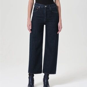 Agolde REN Dark Blue Women's Wide leg Jeans in Polished